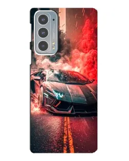 Чехол для Motorola Edge 20 с картинкой «Lamborghini красный дым»