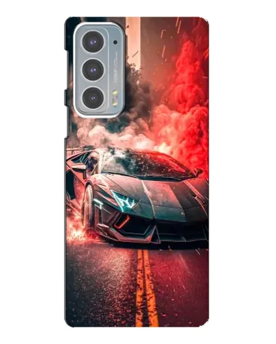 Чехол для Motorola Edge 20 с картинкой «Lamborghini красный дым»