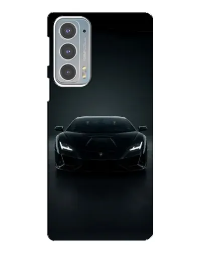 Чехол для Motorola Edge 20 с картинкой «Черный Lamborghini Aventador»