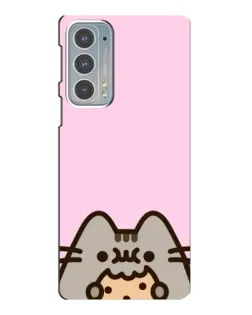 Чехол для Motorola Edge 20 с картинкой «Pusheen и печенье»