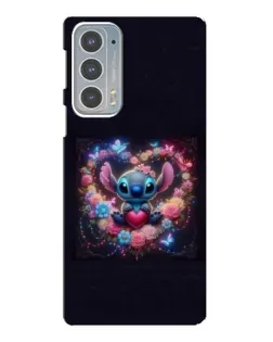 Чехол для Motorola Edge 20 с картинкой «Stitch в цветах»