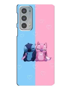 Чехол для Motorola Edge 20 с картинкой «Stitch и Angel Love»
