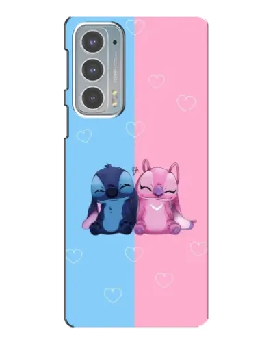 Чехол для Motorola Edge 20 с картинкой «Stitch и Angel Love»