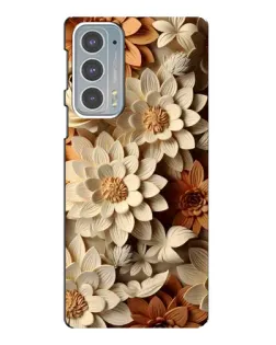 Чехол для Motorola Edge 20 с картинкой «Бежевый флористический декор»