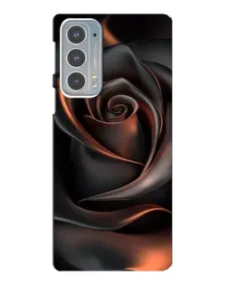 Чехол для Motorola Edge 20 с картинкой «Шелковая черная роза»