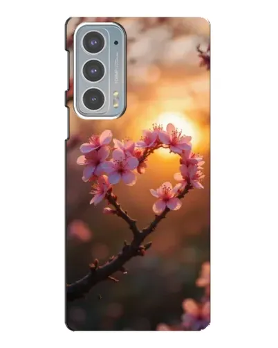 Чехол для Motorola Edge 20 с картинкой «Розовый цвет сердце на фоне заката» Чехол для Motorola Edge 20 с картинкой «Розовый цвет сердце на фоне заката»
