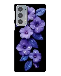 Чехол для Motorola Edge 20 с картинкой «Фиолетовые цветы с росою»
