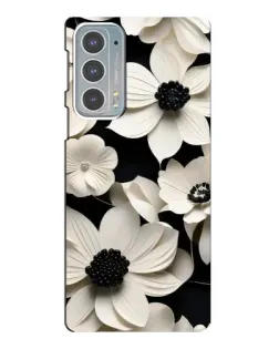 Чехол для Motorola Edge 20 с картинкой «Объемные белые цветы»
