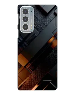 Чохол для Motorola Edge 20 з картинкою «Чорні геометричні блоки»
