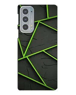 Чохол для Motorola Edge 20 з картинкою «Зелені геометричні лінії»