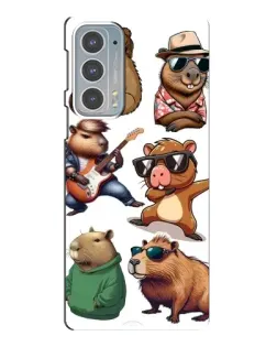 Чехол для Motorola Edge 20 с картинкой «Крутые капибары музыканты»