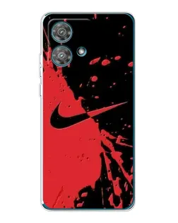 Чехол для Motorola Edge 40 Neo с картинкой «Красные брызги Nike»