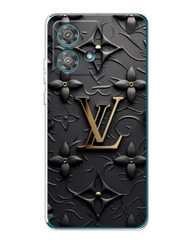 Чехол для Motorola Edge 40 Neo с картинкой «Кожаная текстура LV»
