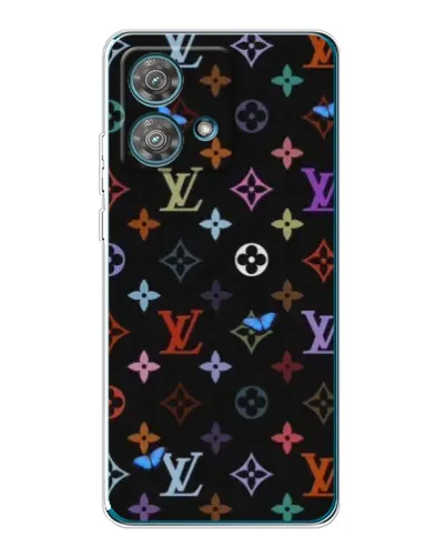 Чехол для Motorola Edge 40 Neo с картинкой «Цветная монограмма LV»