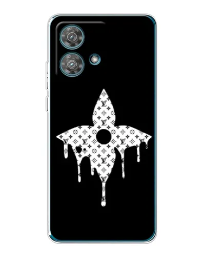 Чехол для Motorola Edge 40 Neo с картинкой «Цветочная монограмма»