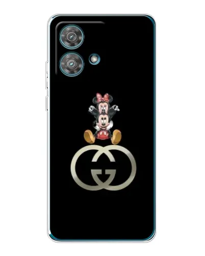 Чехол для Motorola Edge 40 Neo с картинкой «Минни Маус на лого»