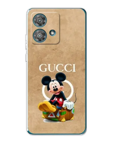 Чехол для Motorola Edge 40 Neo с картинкой «Микки Маус Gucci — крафт»