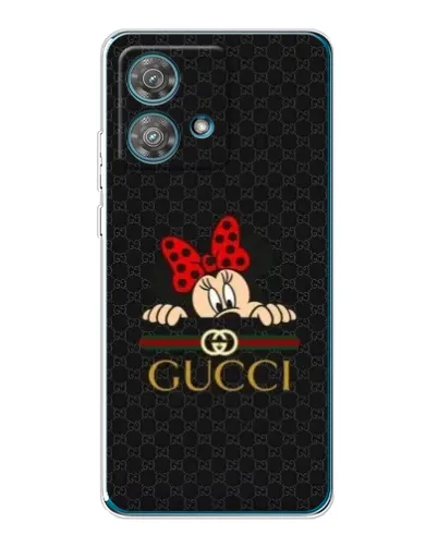 Чехол для Motorola Edge 40 Neo с картинкой «Минни Маус Gucci — черный»