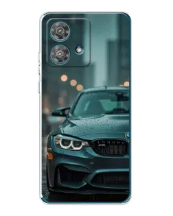 Чехол для Motorola Edge 40 Neo с картинкой «BMW в огнях города»