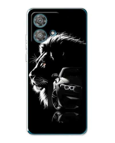 Чехол для Motorola Edge 40 Neo с картинкой «BMW и лев» Чехол для Motorola Edge 40 Neo с картинкой «BMW и лев»