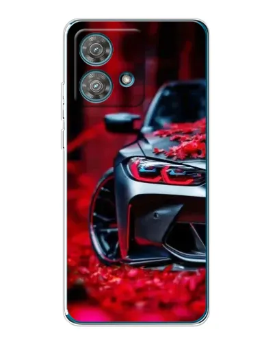 Чехол для Motorola Edge 40 Neo с картинкой «Спортивная BMW и цветы» Чехол для Motorola Edge 40 Neo с картинкой «Спортивная BMW и цветы»