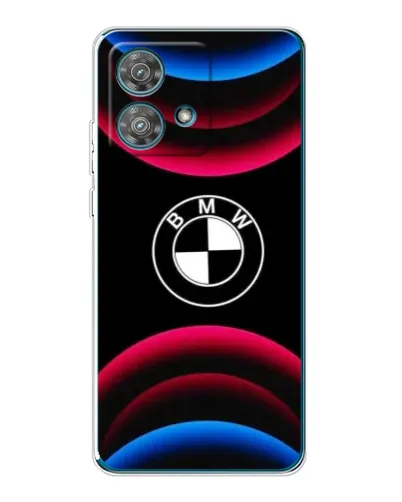 Чехол для Motorola Edge 40 Neo с картинкой «Логотип BMW и неоновые дуги» Чехол для Motorola Edge 40 Neo с картинкой «Логотип BMW и неоновые дуги»
