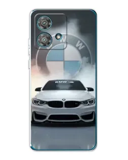 Чехол для Motorola Edge 40 Neo с картинкой «BMW в белом дыму»