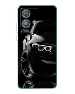 Чехол для Motorola Edge 40 Neo с картинкой «Черная BMW — профиль»