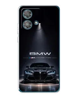 Чехол для Motorola Edge 40 Neo с картинкой «BMW сквозь ночной город»