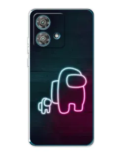Чехол для Motorola Edge 40 Neo с картинкой «Among Us неон-арт»