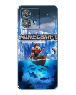 Чехол для Motorola Edge 40 Neo с картинкой «Minecraft ледяной мир»