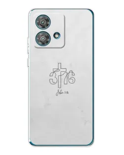 Чехол для Motorola Edge 40 Neo с картинкой «Иоанна 3:16 Крест»