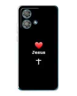 Чехол для Motorola Edge 40 Neo с картинкой «Сердце - Jesus»