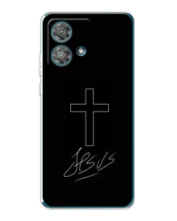 Чехол для Motorola Edge 40 Neo с картинкой «Графический крест Jesus» Чехол для Motorola Edge 40 Neo с картинкой «Графический крест Jesus»