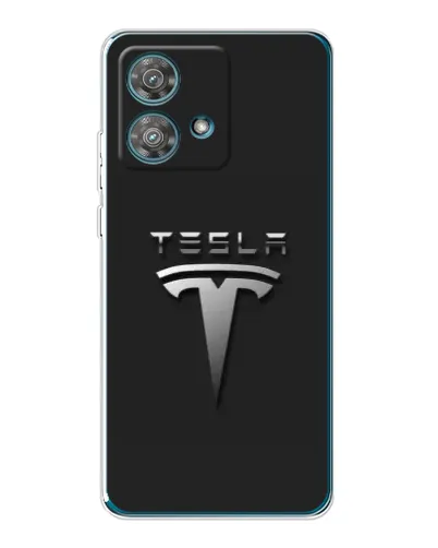 Чехол для Motorola Edge 40 Neo с картинкой «Стальной логотип Tesla» Чехол для Motorola Edge 40 Neo с картинкой «Стальной логотип Tesla»