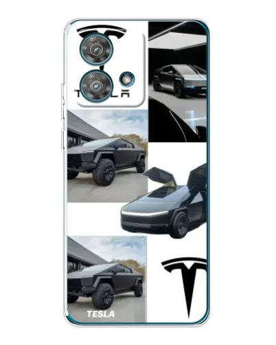 Чехол для Motorola Edge 40 Neo с картинкой «Коллаж Cybertruck Tesla» Чехол для Motorola Edge 40 Neo с картинкой «Коллаж Cybertruck Tesla»