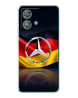 Чехол для Motorola Edge 40 Neo с картинкой «Mercedes — флаг Германии»