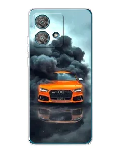 Чехол для Motorola Edge 40 Neo с картинкой «Audi в облаках дыма»