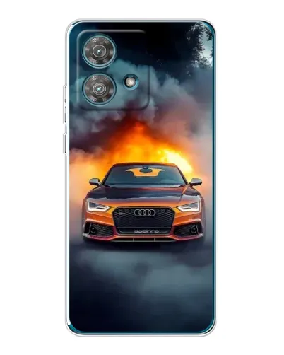 Чехол для Motorola Edge 40 Neo с картинкой «Audi в огненном дыму» Чехол для Motorola Edge 40 Neo с картинкой «Audi в огненном дыму»