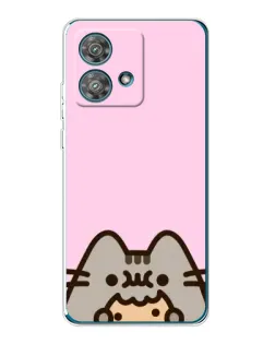 Чехол для Motorola Edge 40 Neo с картинкой «Pusheen и печенье» Чехол для Motorola Edge 40 Neo с картинкой «Pusheen и печенье»