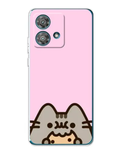 Чехол для Motorola Edge 40 Neo с картинкой «Pusheen и печенье»