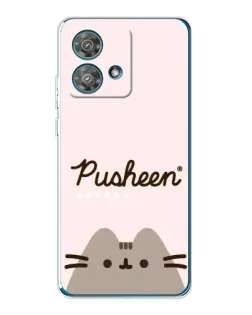 Чехол для Motorola Edge 40 Neo с картинкой «Pusheen логотип» Чехол для Motorola Edge 40 Neo с картинкой «Pusheen логотип»