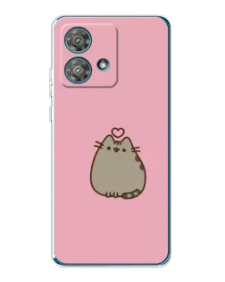 Чехол для Motorola Edge 40 Neo с картинкой «Pusheen сердце» Чехол для Motorola Edge 40 Neo с картинкой «Pusheen сердце»
