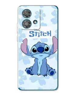 Чехол для Motorola Edge 40 Neo с картинкой «Stitch среди цветов»