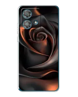 Чехол для Motorola Edge 40 Neo с картинкой «Шелковая черная роза»