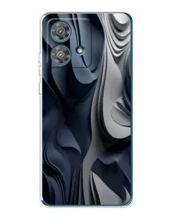 Чехол для Motorola Edge 40 Neo с картинкой «Объемные синие складки»