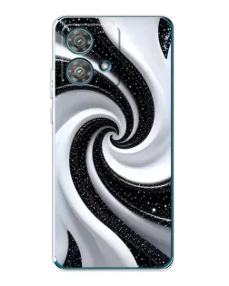 Чехол для Motorola Edge 40 Neo с картинкой «Черно-белая спираль»
