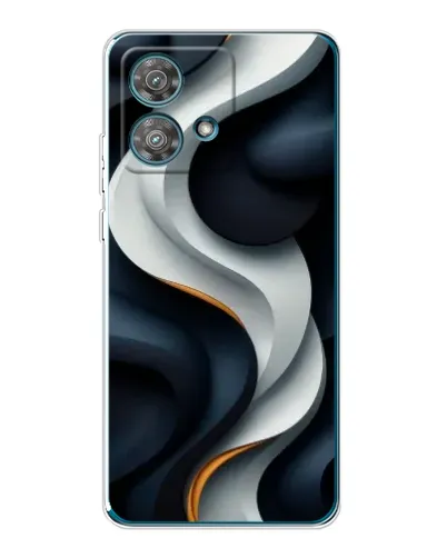 Чехол для Motorola Edge 40 Neo с картинкой «Объемные черно-белые ленты»
