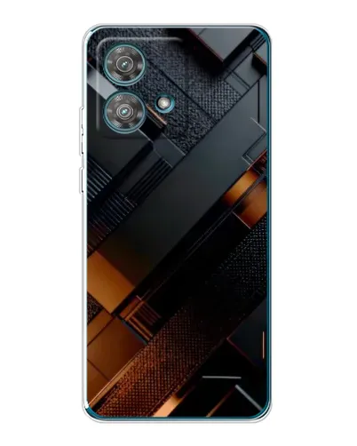 Чехол для Motorola Edge 40 Neo с картинкой «Черные геометрические блоки»