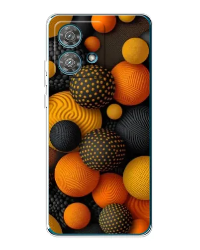 Чехол для Motorola Edge 40 Neo с картинкой «Объемные оранжевые сферы»
